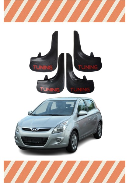 Hyundai I20 2008-2011 Tunıng Yazılı 4'lü Tozluk Çamurluk Paçalık