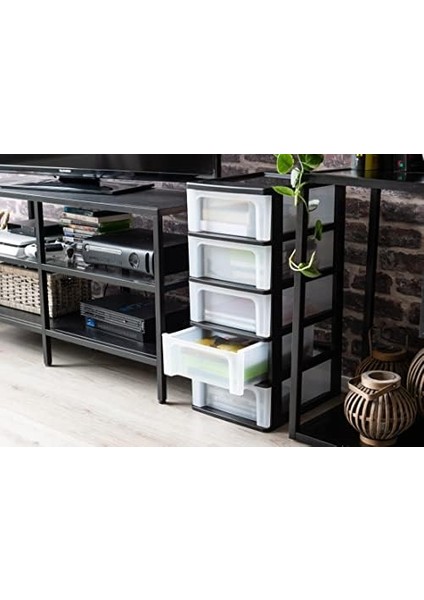 Ohyama Chest OCH-2005 Çekmeceli Konteyner/çekmeceli Dolap, Plastik, Siyah/şeffaf, 35,5 x 26 x 61 cm fiyatları