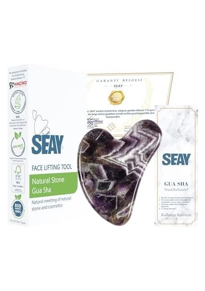 Seay Ametist Kalp Guasha Yüz Masaj Taşı Gençleştirici Premium Doğaltaş Yüz Masaj Aleti fiyatları
