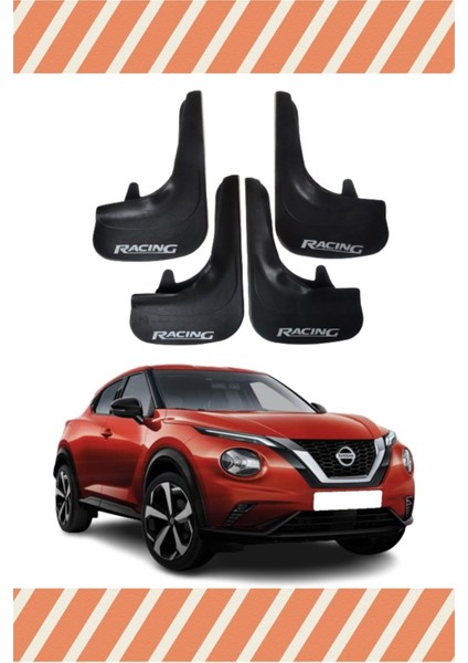 Nissan Juke Racing Yazılı 4'lü Tozluk Çamurluk Paçalık