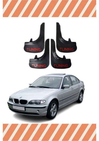 Bmw E46 Uyumlu Tunıng Yazılı 4'lü Tozluk Çamurluk Paçalık