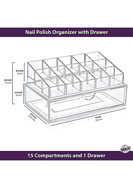 Deconox 15 Gözlü Akrilik Çekmeceli Oje ve Manikür Seti, Çekmeceli 15 Gözlü Oje Ruj ve Makyaj Organizeri modelleri