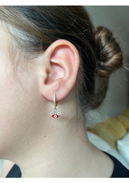 Zirkon Taşlı Halka Göz Küpe modelleri