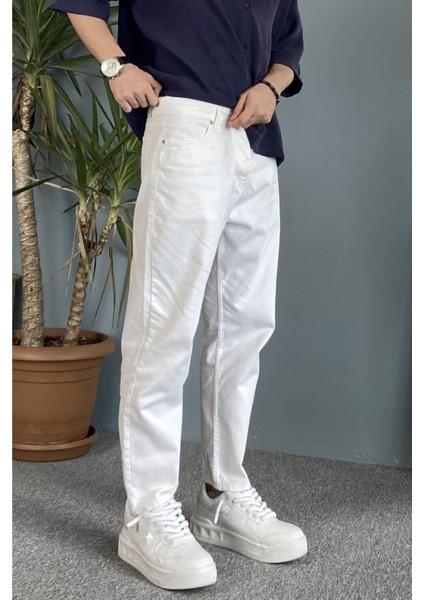 Ekru Slim Fit Jean - Kot Pantolon
