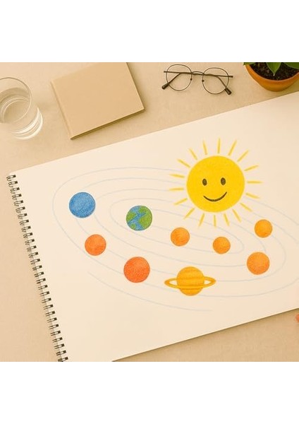 Resim Defteri, 35X50 Cm, 30 Yaprak, Sert Karton Kapak, Spiral Cilt, 120G Kaliteli Kağıt, Perforajlı Sayfalar, Teknikleri Sayfası modelleri