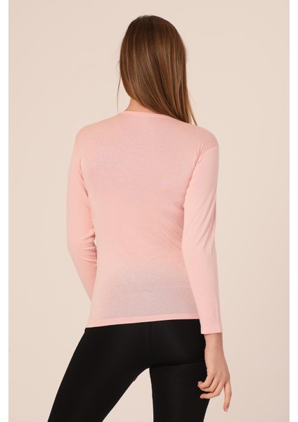 Yuvarlak Yaka Uzun Kollu Pamuklu Somon Body modelleri