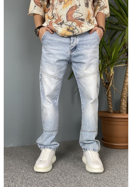 Jean - Kot Pantolon Taşlanmış Tasarım Mavi Regular Kalıp fiyatları