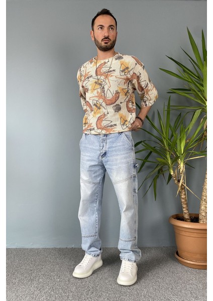 Jean - Kot Pantolon Taşlanmış Tasarım Mavi Regular Kalıp modelleri