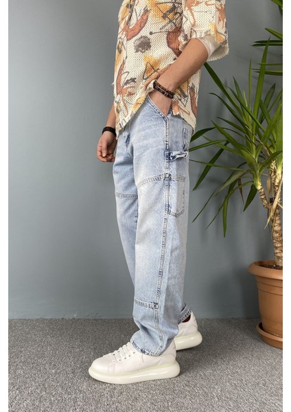 Jean - Kot Pantolon Taşlanmış Tasarım Mavi Regular Kalıp indirimleri