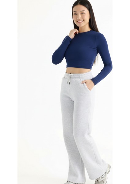 Kadın Kışlık 3 Iplik Içi Polarlı Baggy Eşofman Altı