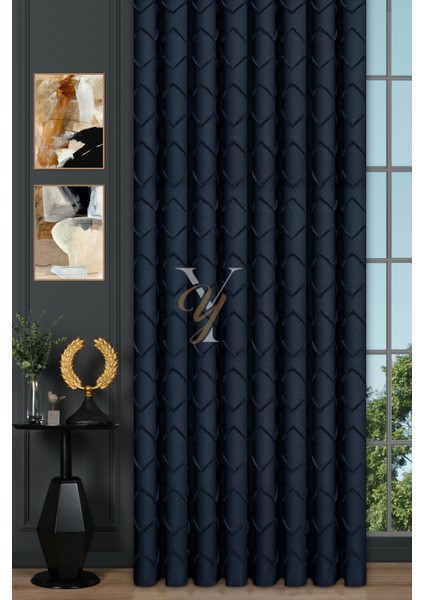 Jakar Kesme Fon Perde Ezgi V-6009 Lacivert fiyatları