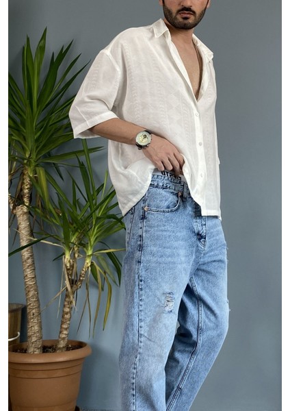 Yırtık Detaylı Açık Mavi Jean - Kot Pantolon fırsatları