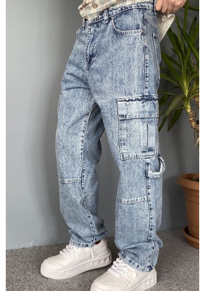 Kargo Cepli Mavi Jean - Kot Pantolon fiyatları