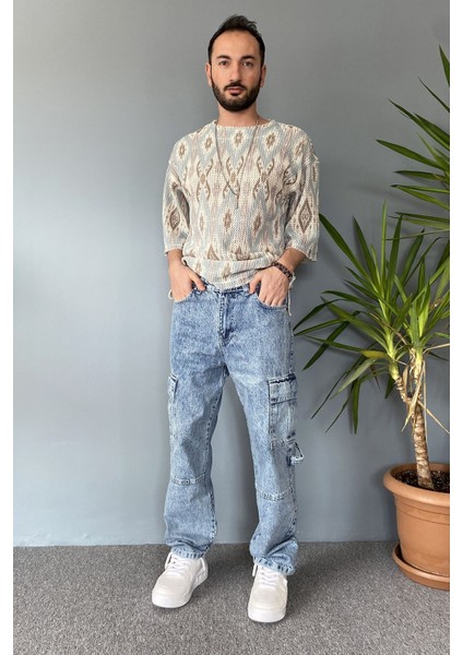 Kargo Cepli Mavi Jean - Kot Pantolon modelleri