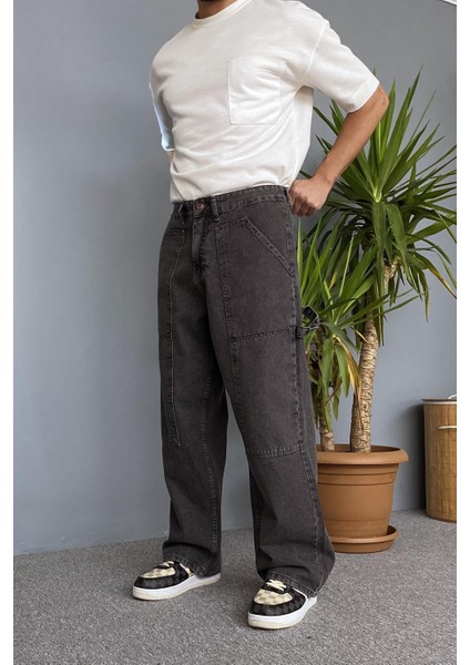 Baggy Kalıp Tasarım Antrasit Jean - Kot Pantolon fiyatları
