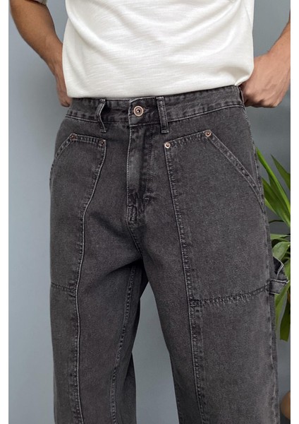 Baggy Kalıp Tasarım Antrasit Jean - Kot Pantolon fırsatları