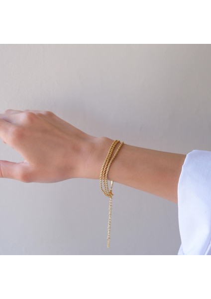 Altın Kaplama 3 Sıra Burgu Model Kadın Bileklik BLK-1027 fiyatları