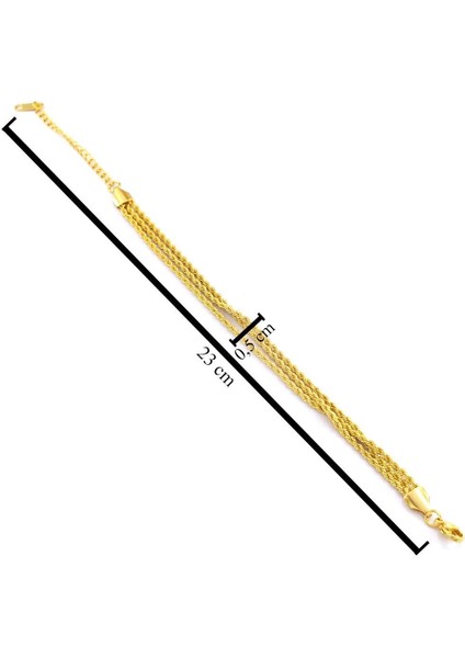 Altın Kaplama 3 Sıra Burgu Model Kadın Bileklik BLK-1027 modelleri