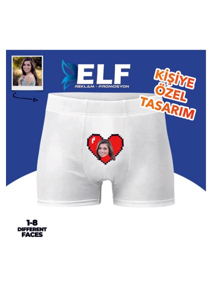 Kişiye Özel Fotoğaraf Kalpli Boxer