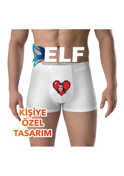 Kişiye Özel Fotoğaraf Kalpli Boxer fiyatları