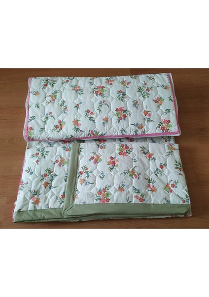 Tost Kapitone Ince Yorgan(Sürprizyastık)-(Bej Mine Çiçekli)