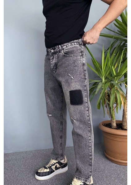 Yırtık Detaylı Antrasit Jean - Kot Pantolon