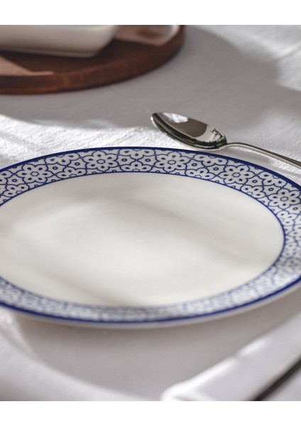 Rêve Bleu Chantal Servis Tabağı - Mavi/beyaz - 25 cm fırsatları