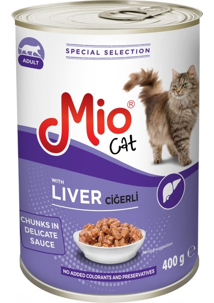 Yaş Mama - Mio 400 gr Kedi - Ciğerli 400*10 Adet