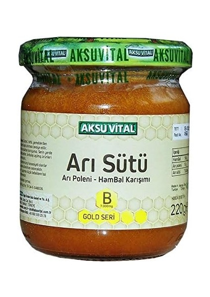 Aksu Vital B Vitaminli Ham Bal Polen Karışımı Çocuk Arı Sütü 7.000 Mg modelleri