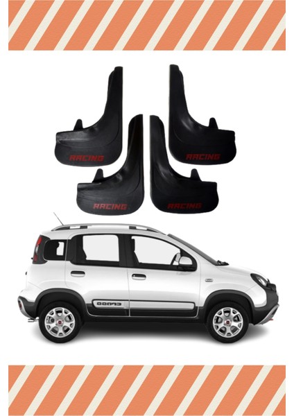 Fiat Panda Racing Yazılı 4'lü Tozluk Çamurluk Paçalık