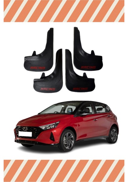 Hyundai I20 2021-2022 Racing Yazılı 4'lü Tozluk Çamurluk Paçalık