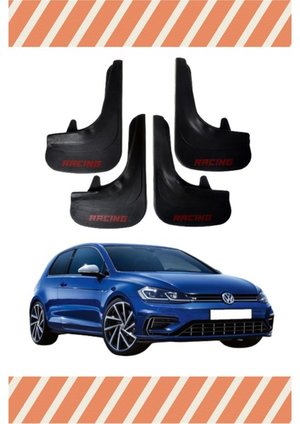 Volswagen Golf 7 Racing Yazılı 4'lü Tozluk Çamurluk Paçalık