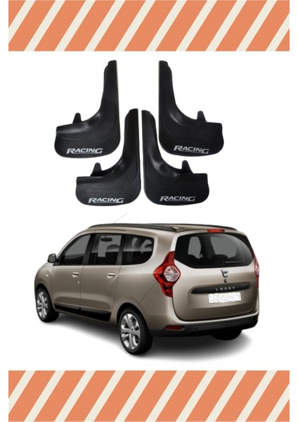Dacia Lodgy Tüm Kasalar Racing Yazılı 4'lü Tozluk Çamurluk Paçalık
