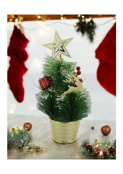 Mini Ağaç Yapay Yılbaşı Ağacı Işıklı Pilli Dekoratif Ev Süsleme Ağacı Iç ve Dış Mekan Kullanımına Uygun Ekonomik Hediyelik Yılbaşı Süsü Yapay Yeni Yıl Ağacı 30CM (Model 6) modelleri