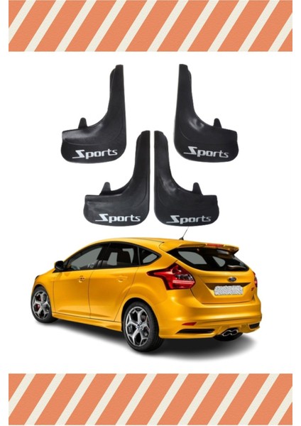 Ford Focus 3 Hb 2011-2015 Sports Yazılı 4'lütozluk Çamurluk Paçalık