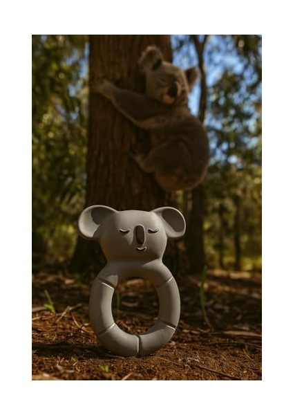 Bebek Diş Kaşıyıcı ve Oyuncak - Koala Halkalı Şekilli Dişlik (%100 Doğal Kauçuk)