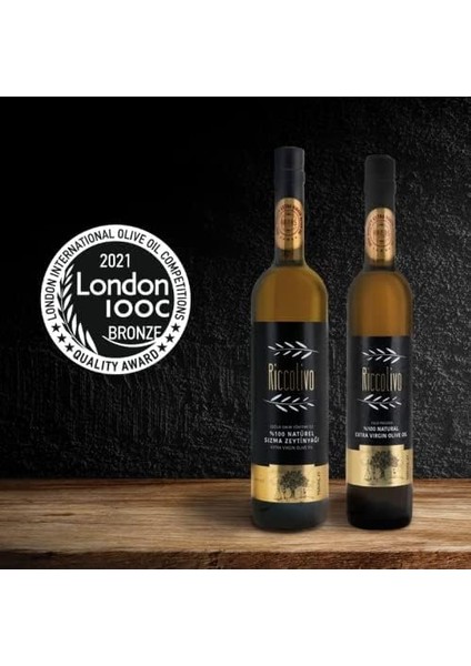 Riccolivo Premium Natürel Sızma Zeytinyağı 750 ml - Erken Hasat - Soğuk Sıkım - Londra Zeytinyağı Yarışması Kalite Ödülü - Asitlik%0.3-0.6 - Yüksek Fenolik - Veganlara Uygun - Tek Orjinli modelleri