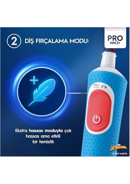 Oral-B Çocuk Şarjlı/elektrikli Diş Fırçası Spiderman D103