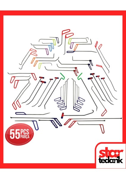 Boyasız Göçük Düzeltme Çubuğu Seti 55 Parça