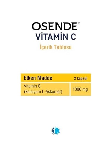 Osende Vitamin C 60 Kapsül