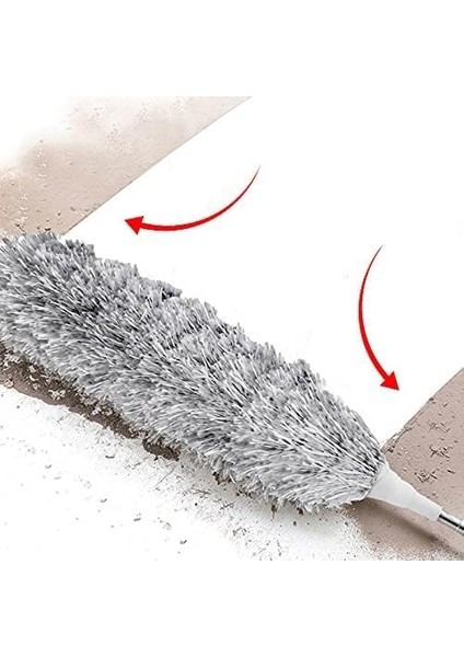 240 cm Teleskopik Uzatılabilir Mikrofiber Yumuşak Başlıklı Toz Alma Fırçası, Püskülü Bükülebilir Dip Köşe Başlık, Boşluk Temizleme ve Almak Için Uzayabilir Fırça fiyatları