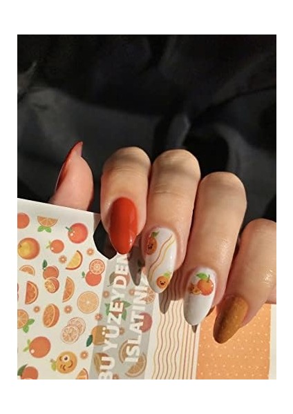 Artikel Portakal Tırnak Dövmesi, Tırnak Tattoo, Nail Art, Tırnak Sticker fiyatları