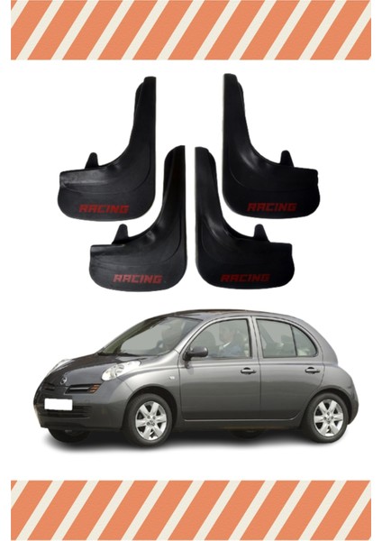Nissan Micra Racing Yazılı 4'lü Tozluk Çamurluk Paçalık
