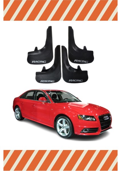 Audi A4 Racing Yazılı 4'lü Tozluk Çamurluk Paçalık