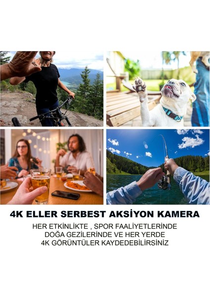 Mini Wifi Aksiyon Kamerası 4K Giyilebilir Aksiyon Kamera - Su Geçirmez Tasarım - Ses ve Görüntü - Motorsiklet Görüntü Kaydı indirimleri