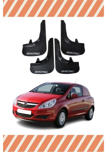 Opel Corsa Van 2007-2014 Racing Yazılı 4'lü Tozluk Çamurluk Paçalık