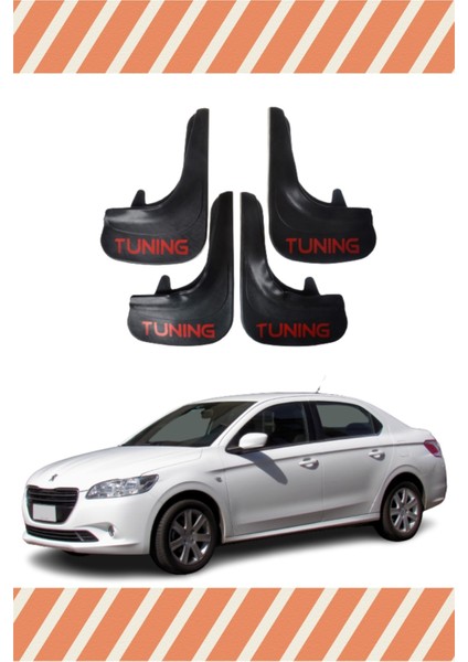Peugeot 301 Tunıng Yazılı 4'lü Tozluk Çamurluk Paçalık