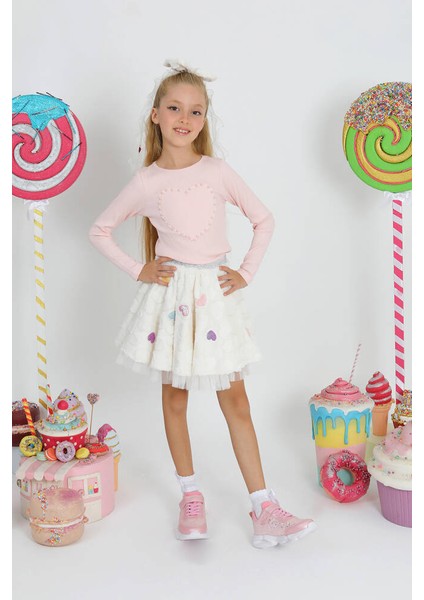 Kız Çocuk Kürk Kalp Etek modelleri