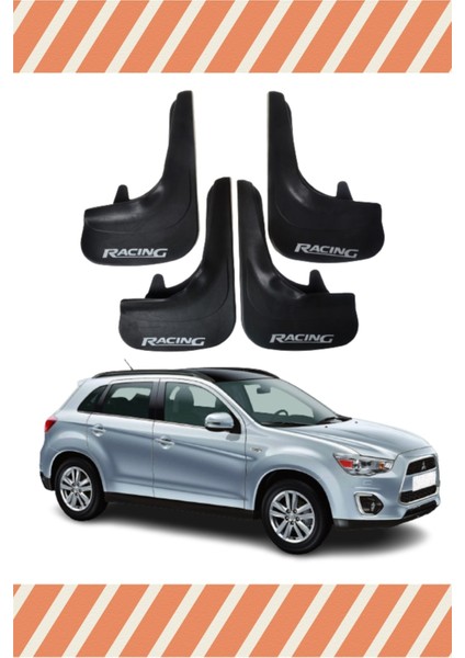 Mitsubishi Asx Racing Yazılı 4'lü Tozluk Çamurluk Paçalık