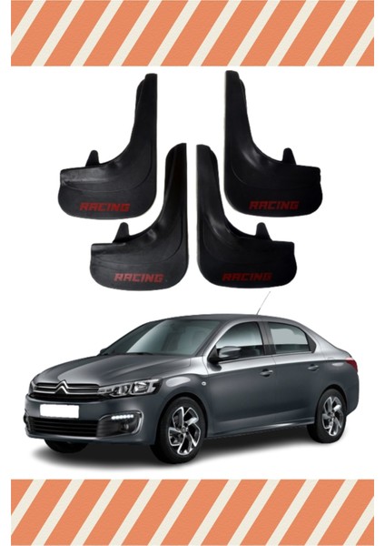Citroen C Elysee Racing Yazılı 4'lü Tozluk Çamurluk Paçalık